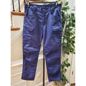 Women's Polyester Zipper Mid Rise Straight Legs Military Cargo Pant L